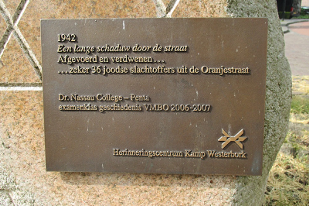 Memorial Deported Jews Oranjestraat #4