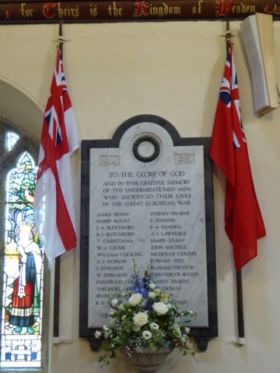 Oorlogsmonument St. Just in Roseland Church #1