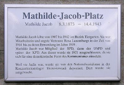 Gedenkteken Mathilde Jacob #1