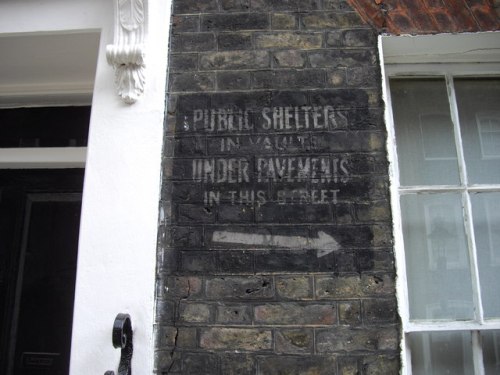 Sign Air Raid Shelter Lord North Street #1