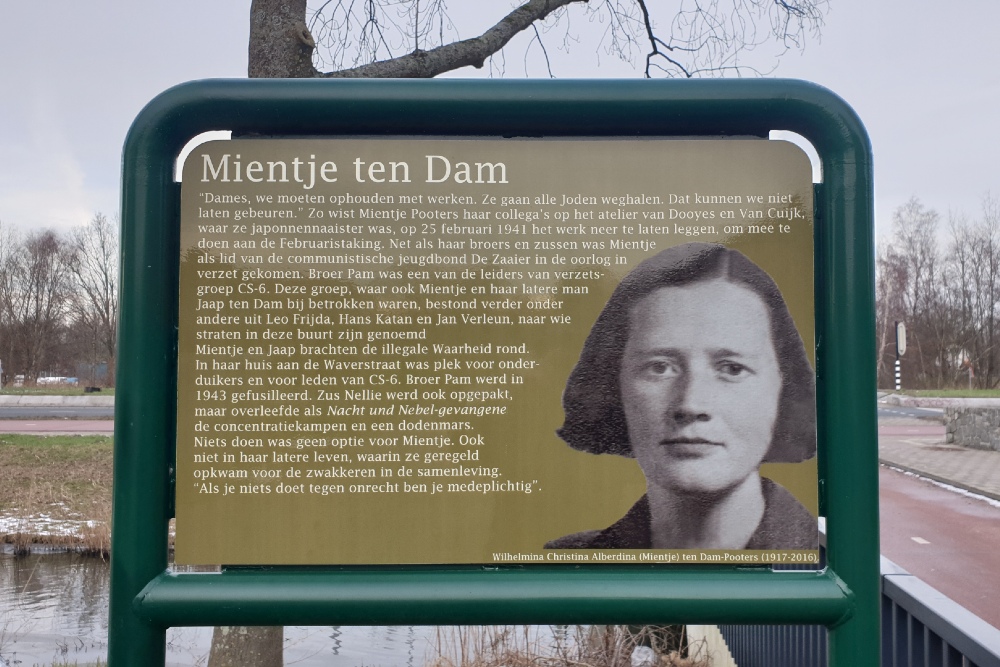 Herdenkingsborden Slotermeer Mientje ten Dambrug