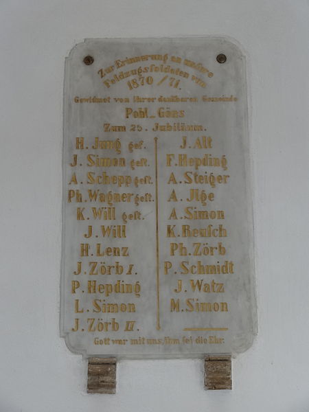 Franco-Prussian War Memorial Pohl-Göns #1
