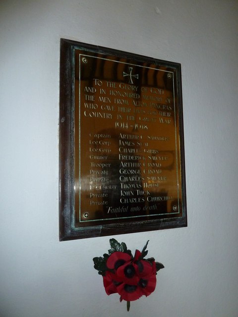 War Memorial Alton St. Pancras Church #1