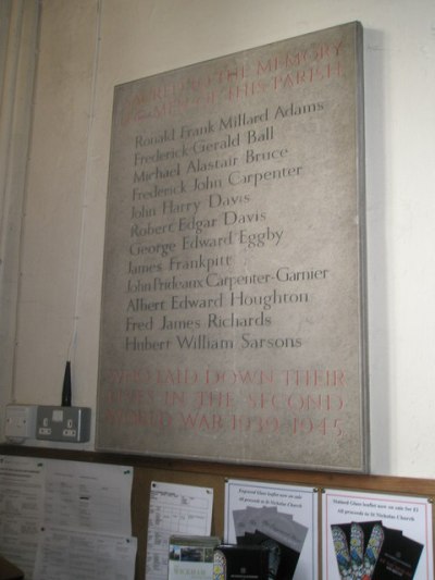 War Memorial St Nicholas Church