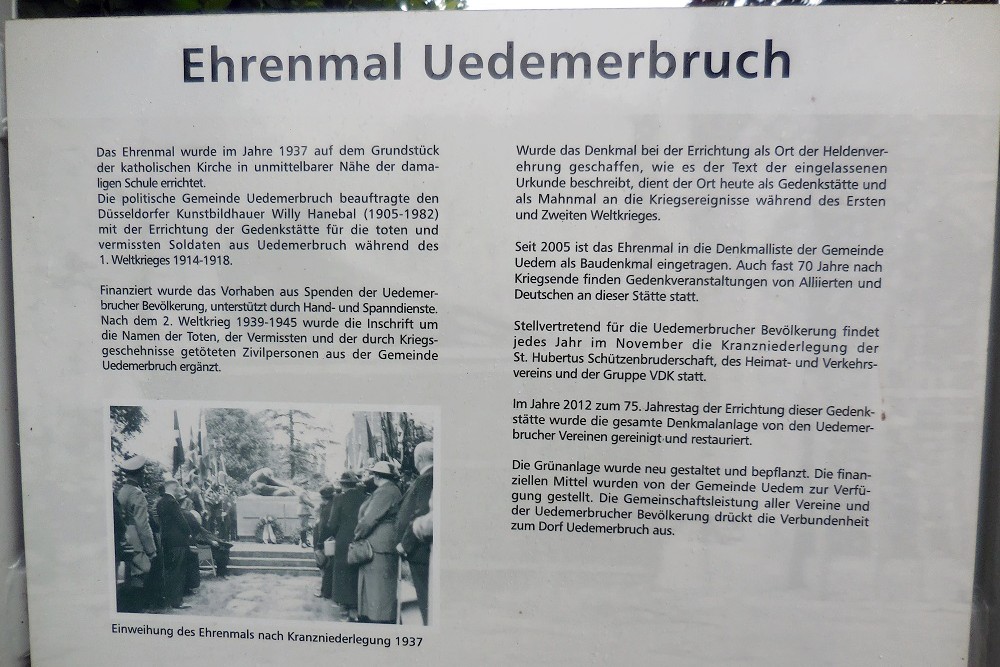War Memorial Uedemerbruch #2