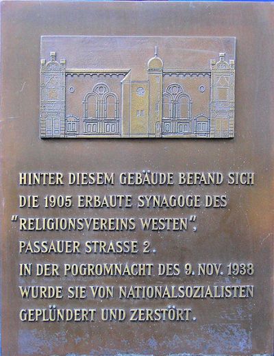 Gedenkteken Synagoge Religionsverein Westen #1