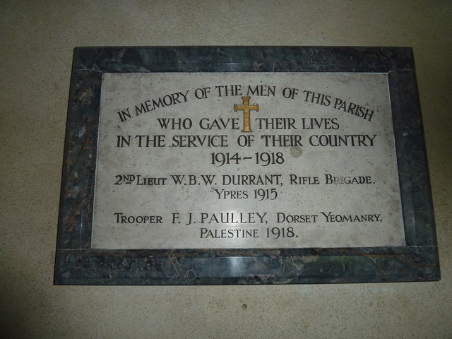 War Memorial St. Mary the Virgin Church Melbury Bubb #2