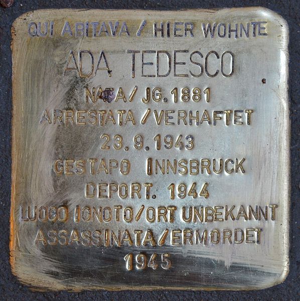 Stolperstein Via dei Portici 30 #1