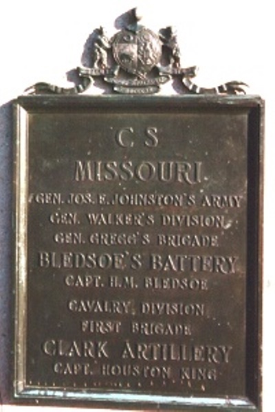 Monument Bledsoe's en Clark's Battery, Missouri Artillery (Confederates)