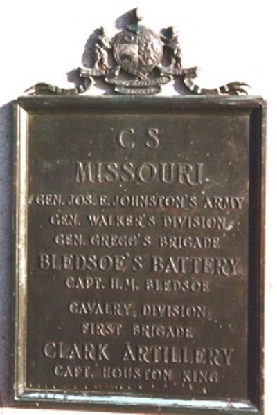 Bledsoe's and Clark's Battery, Missouri Artillery (Confederates) Monument #1