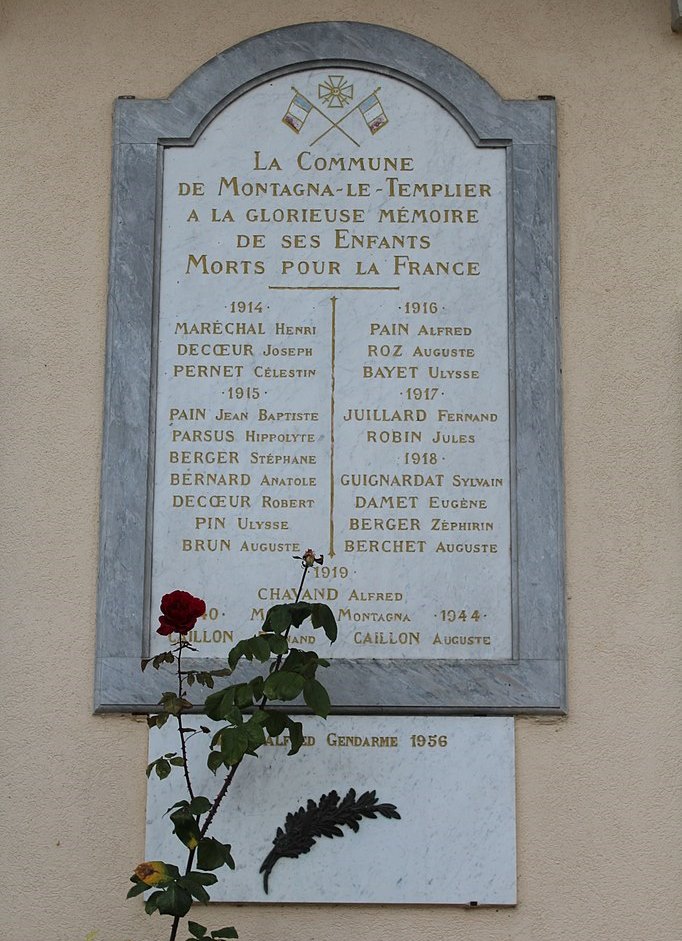 Oorlogsmonument Montagna-le-Templier