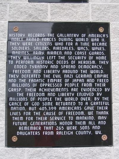 War Memorial Raleigh County #2