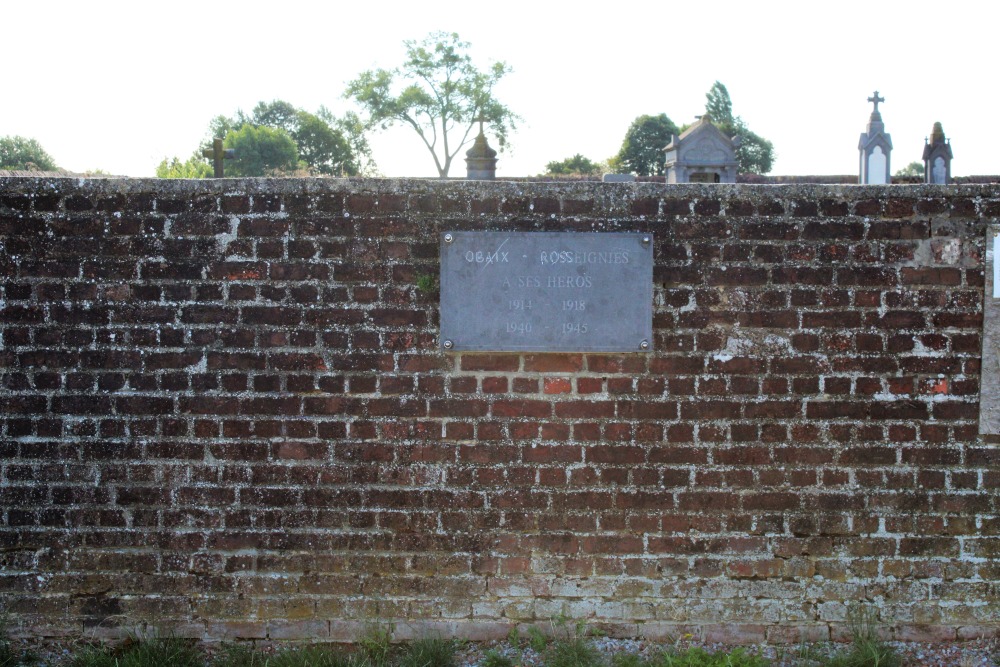 Commemorative Plate War Victims Rosseignies