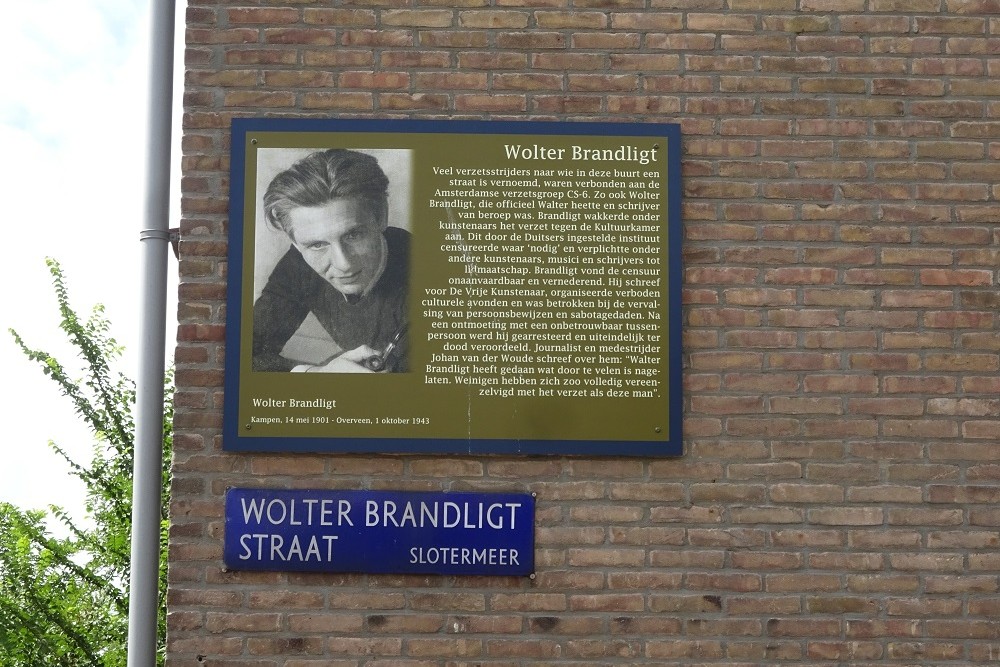Herdenkingsborden Slotermeer Wolter Brandligtstraat #1