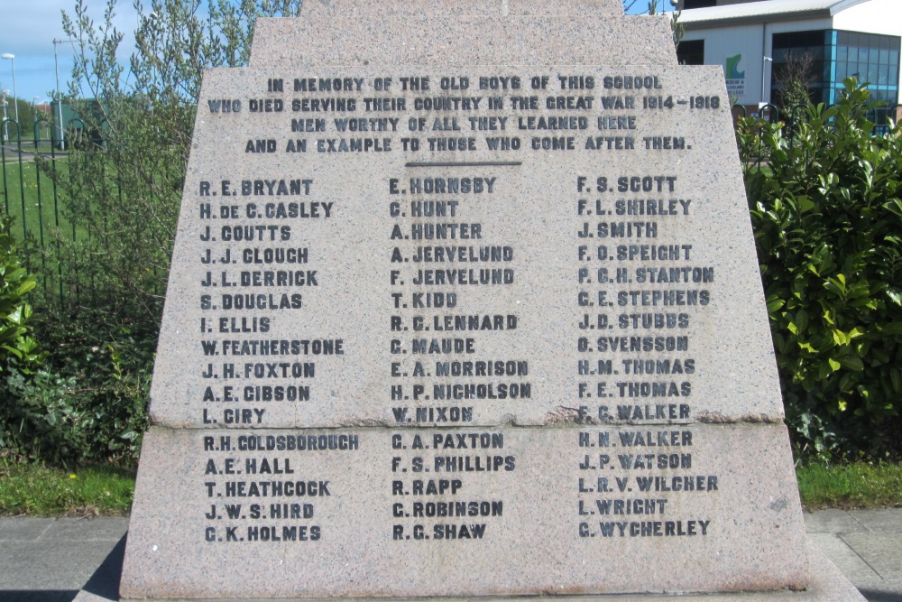 Oorlogsmonument Turners School Redcar