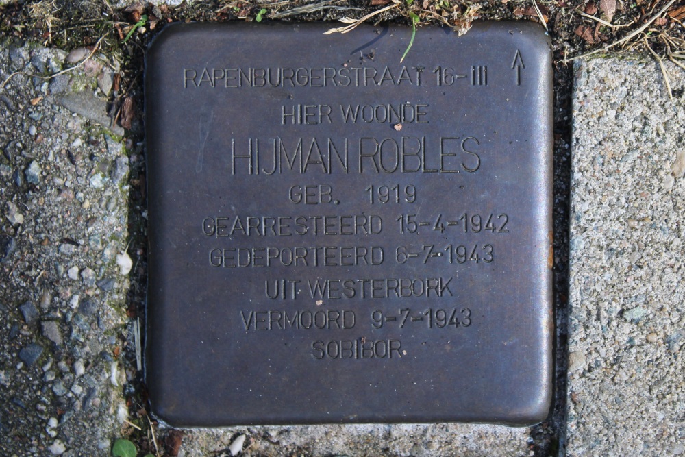 Stolperstein Anne Frankstraat 5 (voorheen Rapenburgerstraat 16)