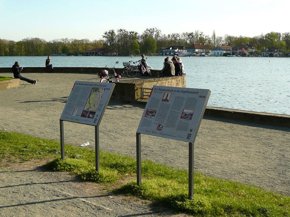 Information Signs Bismarck-tower and Book-burning Hanover #1