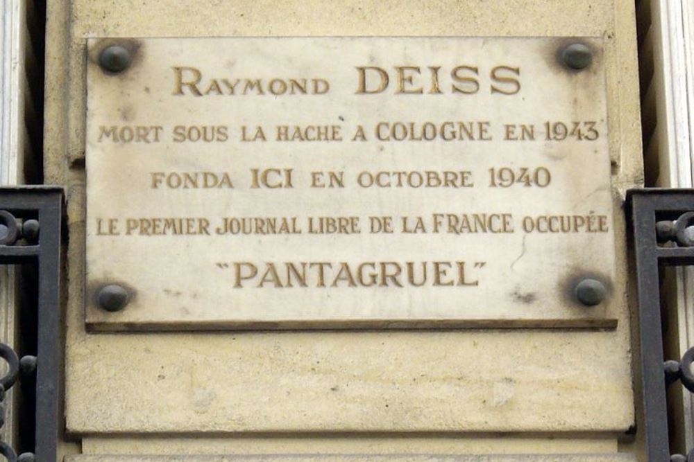 Plaque Raymond Deiss