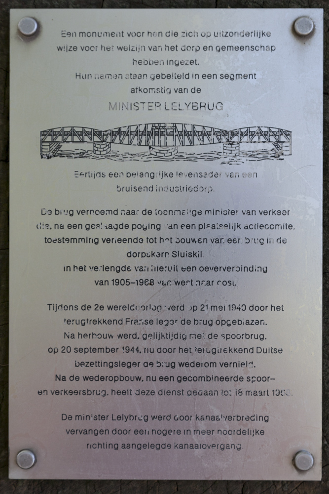 Monument Former Minister Lely Bridge Sluiskil #3