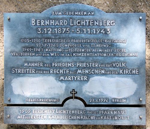 Plaque Bernhard Lichtenberg
