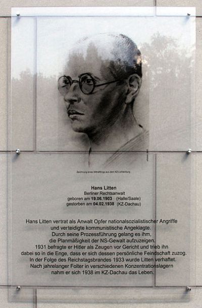 Plaque Hans Litten