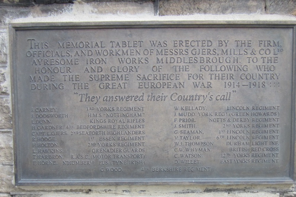 Oorlogsmonument Middlesbrough #3