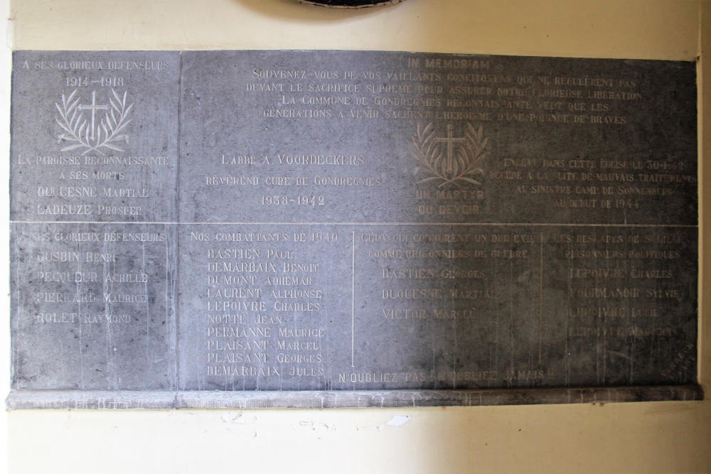 Commemorative Plate War Victims Gondregnies #2