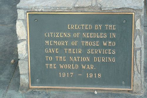 Memorial World War I Veterans Needles