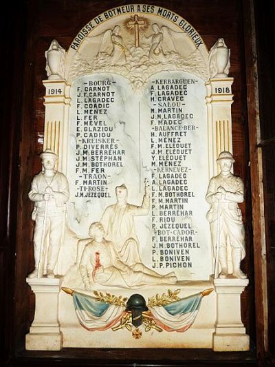 Oorlogsmonument Kerk Botmeur