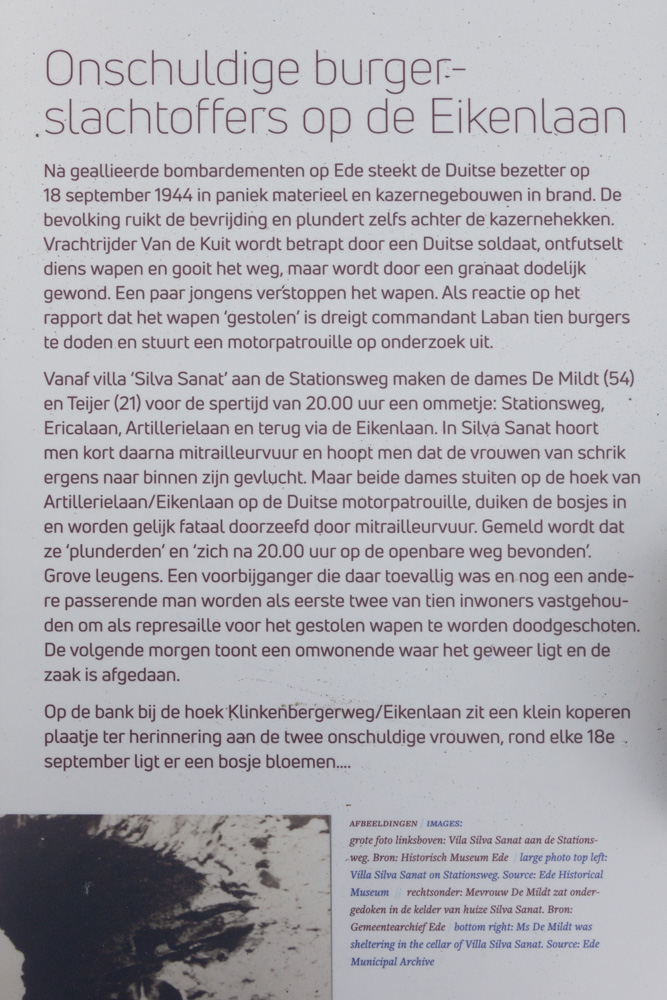 Memorial Bench & Information Sign Civilian Victims Einkelaan #4
