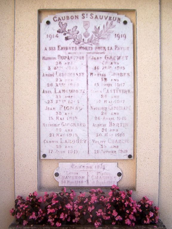 Monument Eerste Wereldoorlog Caubon-Saint-Sauveur