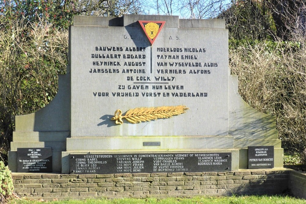 Oorlogsmonument Geheim Leger Belsele