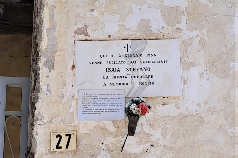 Memorial Plaque Isaia Stefano Dronero #1