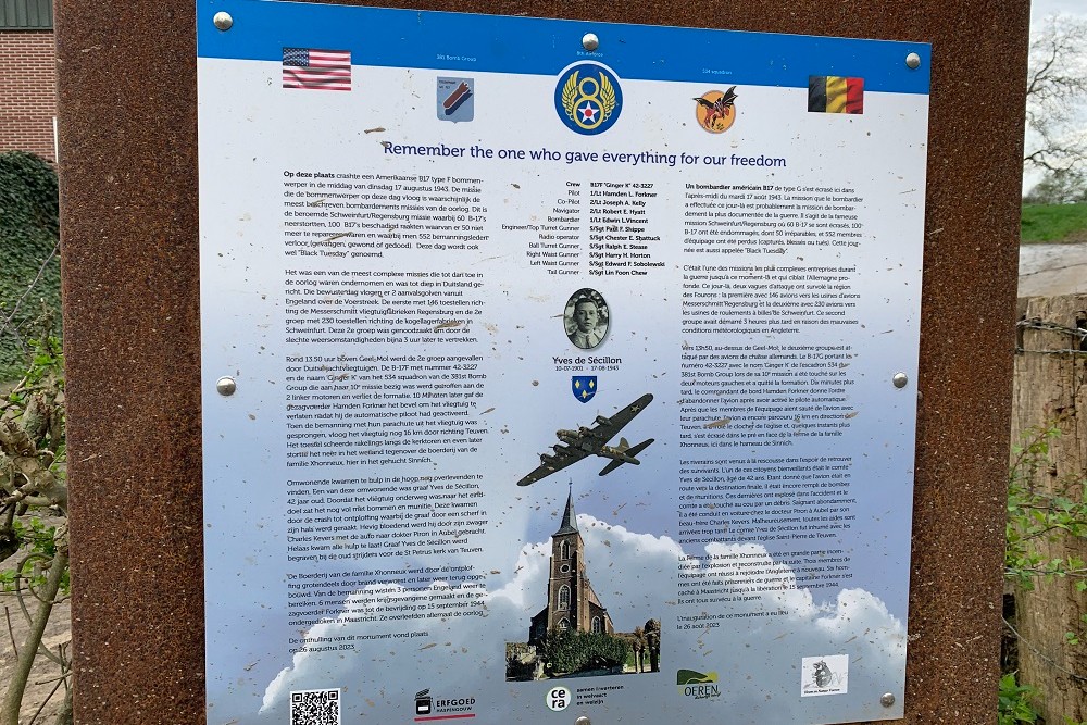 Gedenkteken Neergestorte B-17 Teuven #2