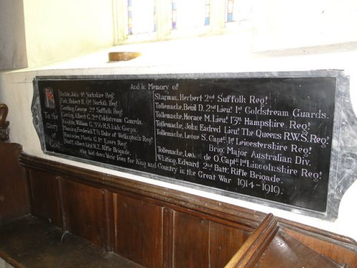 War Memorial St. Mary Church Helmingham