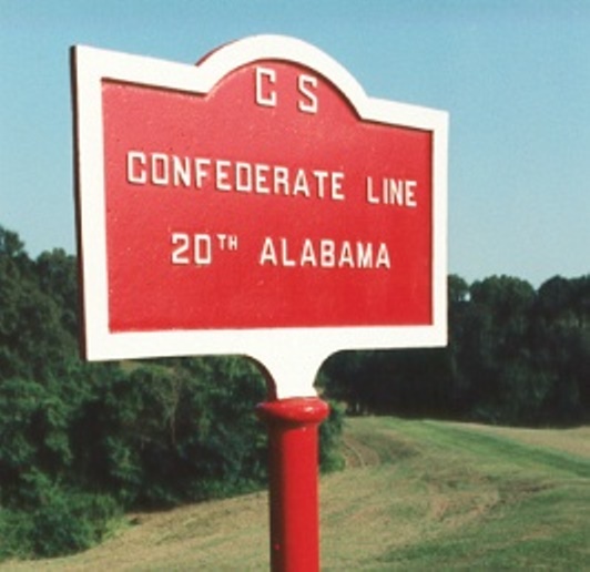 Positie-aanduiding 20th Alabama Infantry (Confederates) #1