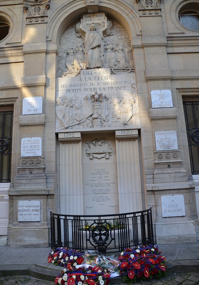 Oorlogsmonument 4e Arrondissement Parijs