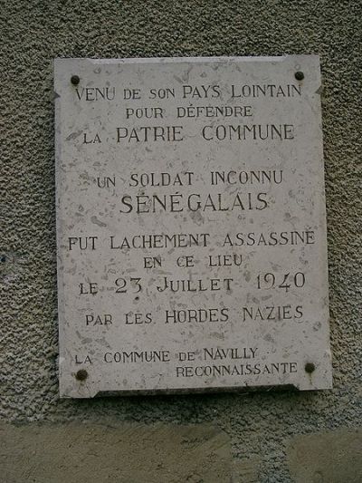 Memorial Executed Senegalese Soldier