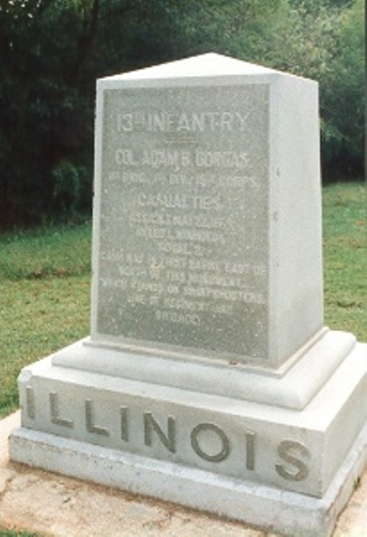 13th Illinois Infantry & 126th Illinois Infantry (Union) Monument #1