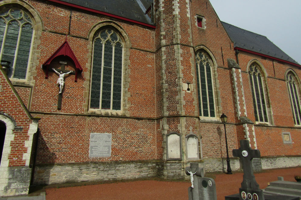 Commemorative Plate Reconstruction Church Machelen-aan-de-Leie #2