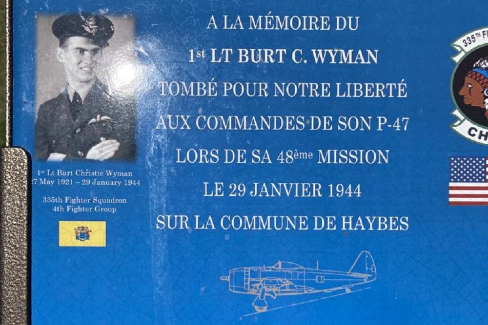 Monument US Pilot 1st LT Burt C. Wyman #5