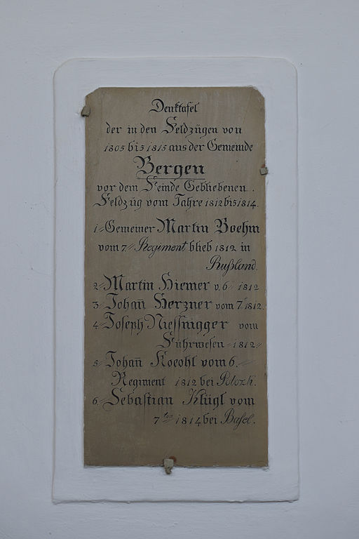 Gedenkteken Oorlogen 1805-1815 Bergen bei Neuburg #1