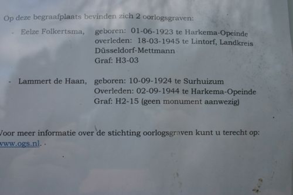 Nederlandse Oorlogsgraven Harkema #2