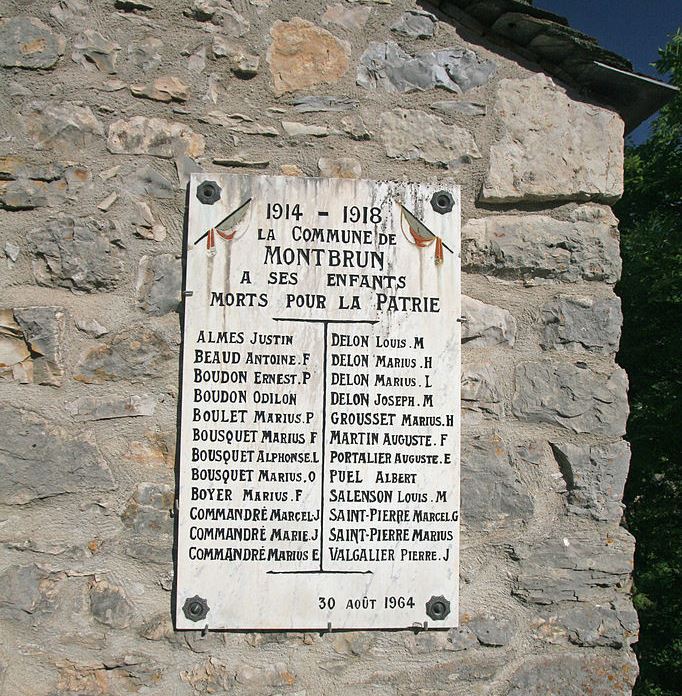 Monument Eerste Wereldoorlog Montbrun #1