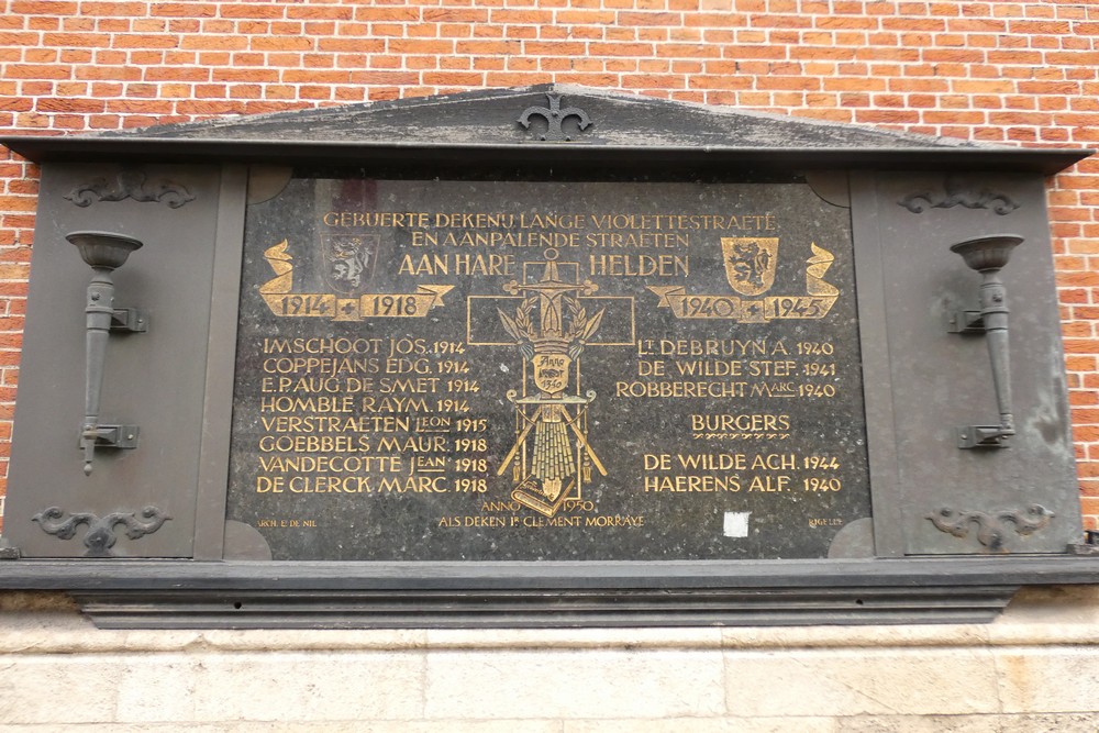 Oorlogsmonument Gent Lange Violettestraat