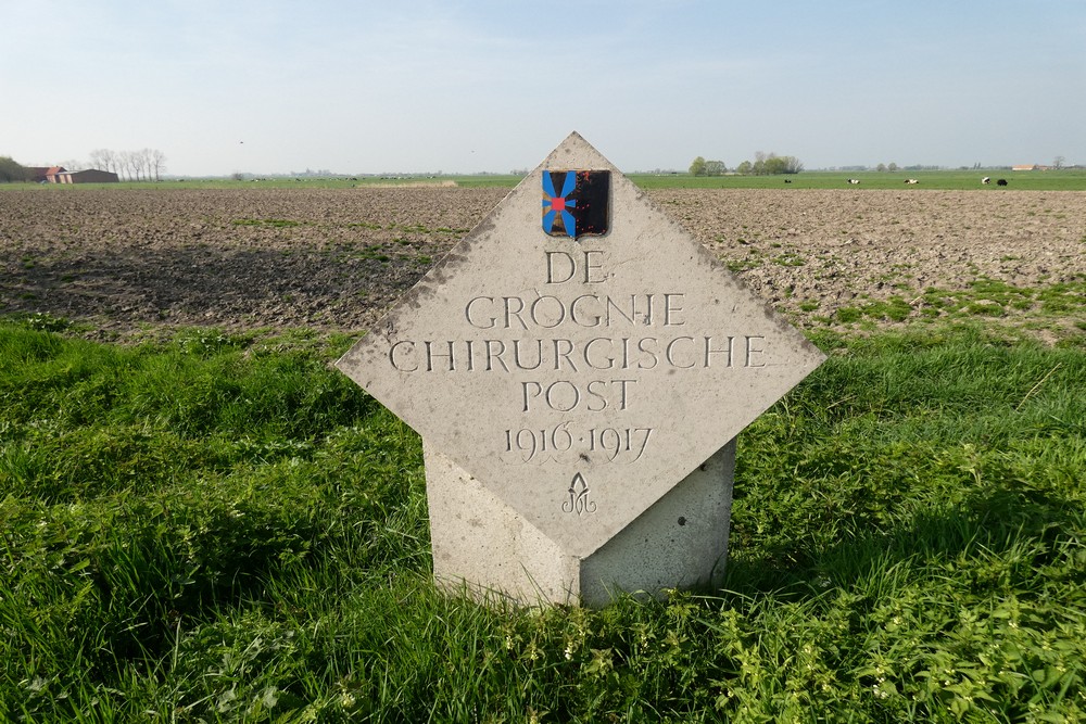 Naamsteen 13 - De Grognie Chirurgische post 1916-1917 Oudekapelle #1