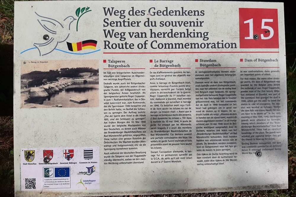 Route of Commemoration No.15: Dam of Bütgenbach