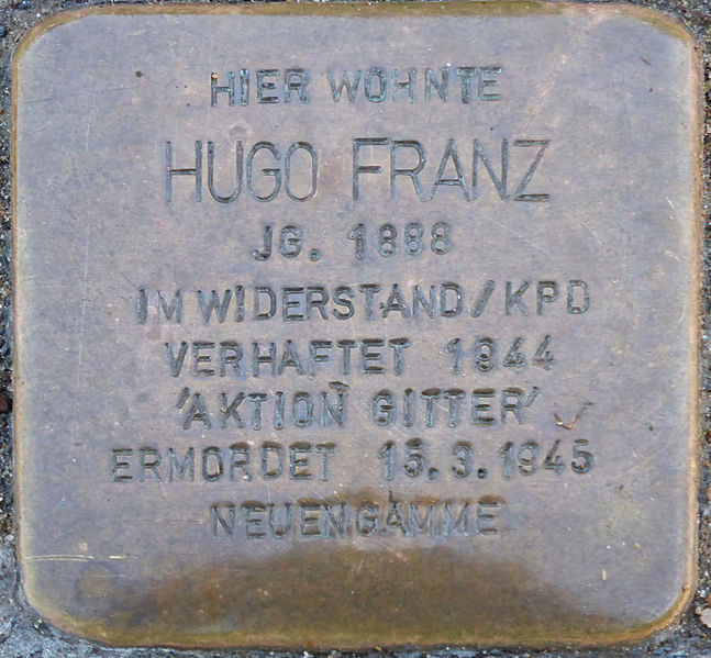 Stumbling Stone Blumenauer Straße 33