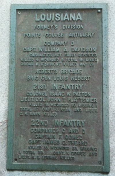 21st and 22nd Louisiana Infantry (Confederates) Monument #1