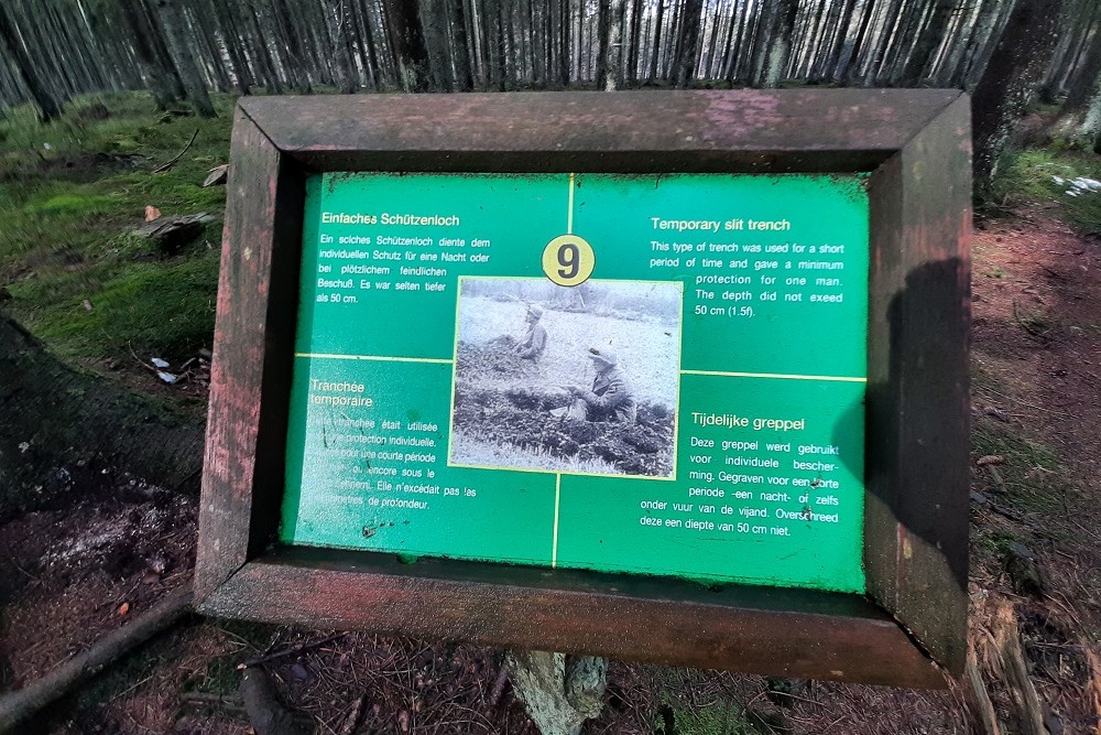 Memorial Site Hasselpath Position 9. Temporary slit trench